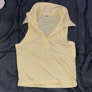 Yellow collar halter top